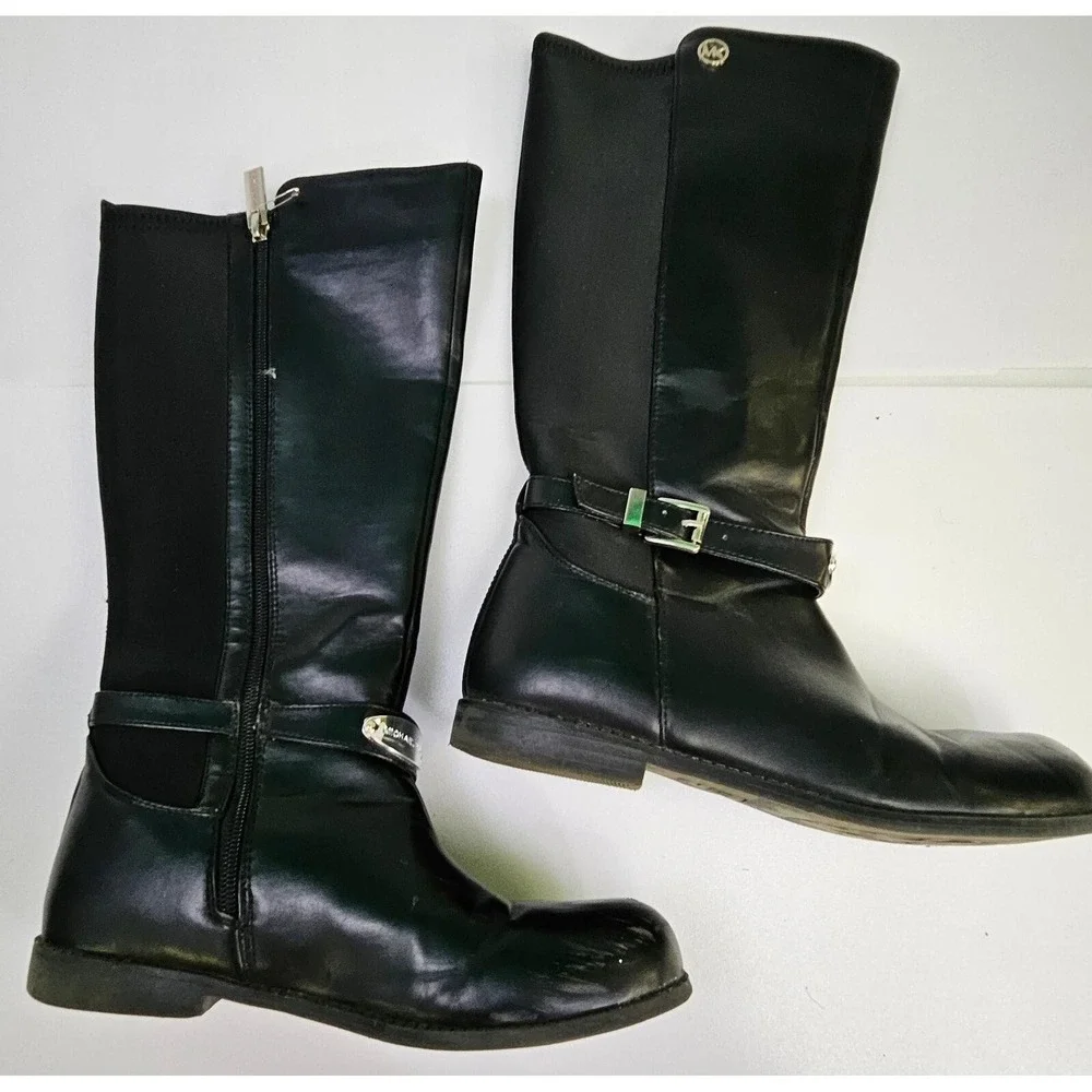 Michael Kors Parson 15 Women's Size 5‎ Black Boots Zip Up Stretch PM-36-FO